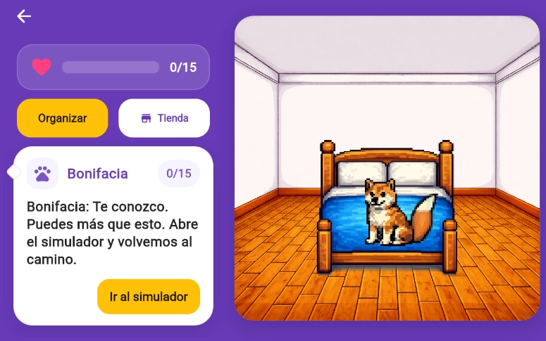 Pantalla de Pet Room de ResidenQuest ENARM Prep